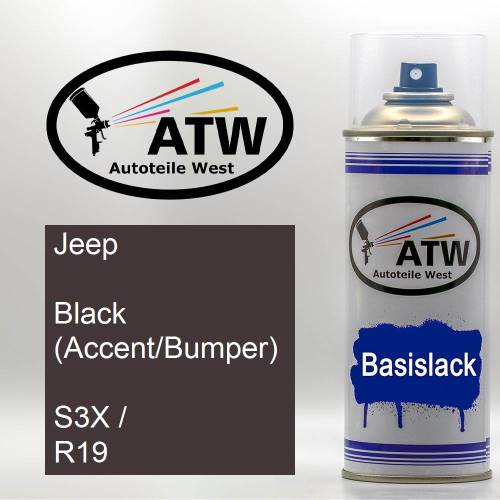 Jeep, Black (Accent/Bumper), S3X / R19: 400ml Sprühdose, von ATW Autoteile West.
